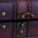 2pcs Retro Wooden Lock Treasure Chest Jewelry Storage Box Container Holder