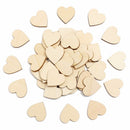 50Pcs Blank Plain Wooden Love Heart Shape for Weddings Plaques Art Craft 4cm