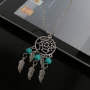 Silver Dream Catcher Pendant Necklace Fashion Feather Tassel Necklace Jewelry