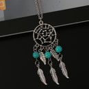 Silver Dream Catcher Pendant Necklace Fashion Feather Tassel Necklace Jewelry