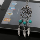 Silver Dream Catcher Pendant Necklace Fashion Feather Tassel Necklace Jewelry