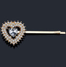 Women Love Drill Pearl Crystal Hair Clip Pin Barrette Hair Decor Hair Accessories Gold White