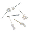 Women Love Drill Pearl Crystal Hair Clip Pin Barrette Hair Decor Hair Accessories Gold White