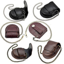 Vintage Pocket Watch Bag Case Pouch Purse Holder with Chain Purplish Red