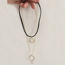 Fashion Women Multilayer Triangle Pendant Gold Chain Choker Necklace
