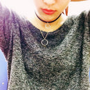 Fashion Women Multilayer Triangle Pendant Gold Chain Choker Necklace