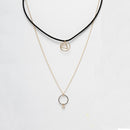 Fashion Women Multilayer Triangle Pendant Gold Chain Choker Necklace