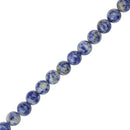 10mm Round Smooth Natural Blue Spot Jasper Gemstone Loose Beads 15"