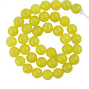 10mm Round Gemstone Loose Beads For Necklace Bracelet Making DIY Lemon Yellow