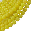 10mm Round Gemstone Loose Beads For Necklace Bracelet Making DIY Lemon Yellow