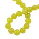 10mm Round Gemstone Loose Beads For Necklace Bracelet Making DIY Lemon Yellow