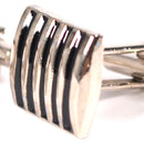 Men Fashionable Business Suit Wedding Party Suit Clothing Shirt Charms Decor Cufflinks Wedding Groom Gift Pack of 2PCS Silver Black