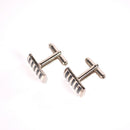 Men Fashionable Business Suit Wedding Party Suit Clothing Shirt Charms Decor Cufflinks Wedding Groom Gift Pack of 2PCS Silver Black