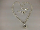 Silver Water Drop Necklace and Earring Set for Party or Wedding