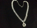 Silver Water Drop Necklace and Earring Set for Party or Wedding