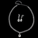 Silver Water Drop Necklace and Earring Set for Party or Wedding