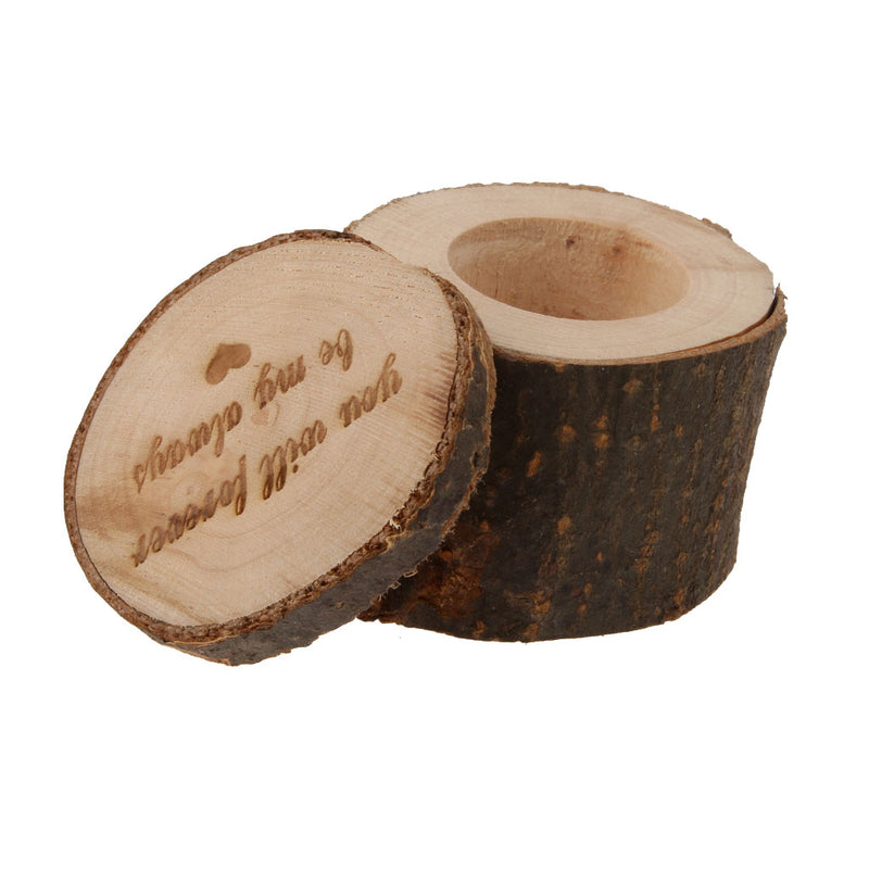 "you will forever be my always" Shabby Rustic Wedding Ring Bearer Box Wood