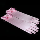 Fashionable Kids Princess Satin Flower Girl Bridesmaid Gloves Wedding Party Costume Pink L