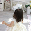 Girls' Ivory Rosette Flower Feather Headband Wedding Party Hair Band