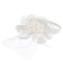 Girls' Ivory Rosette Flower Feather Headband Wedding Party Hair Band