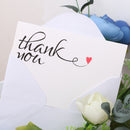 50Pcs Thank You Cards with Envelopes Red Hearts Wedding Guests Table Decor