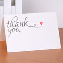 50Pcs Thank You Cards with Envelopes Red Hearts Wedding Guests Table Decor