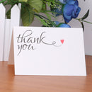 50Pcs Thank You Cards with Envelopes Red Hearts Wedding Guests Table Decor