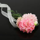 Beautiful Wedding Bride Bridesmaids Hand Wrist Carnation Flower Ribbon Pink