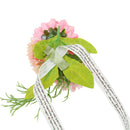 Beautiful Wedding Bride Bridesmaids Hand Wrist Carnation Flower Ribbon Pink