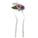 Wedding Bridal Bridesmaid Floral Wrist Corsage Bracelet Hand Flower Purple