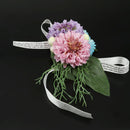 Wedding Bridal Bridesmaid Floral Wrist Corsage Bracelet Hand Flower Purple