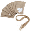 Rustic Wedding Favor Burlap Bags Jute Sack Candy Pouch Just Married Print Pack Of 10