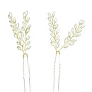 Fashion Petal Faux Pearl Hair Pin for Wedding Prom Bridal Party Silver