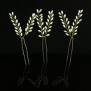 Fashion Petal Faux Pearl Hair Pin for Wedding Prom Bridal Party Silver