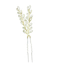Fashion Petal Faux Pearl Hair Pin for Wedding Prom Bridal Party Silver