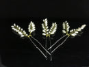 Fashion Petal Faux Pearl Hair Pin for Wedding Prom Bridal Party Silver