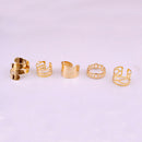 Fashion Circle Joint Knuckle Nail Ring Set of 5 Gold