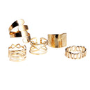 Fashion Circle Joint Knuckle Nail Ring Set of 5 Gold