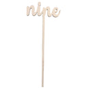 Set of 10 Wooden Table Numbers on Tall Sticks for Wedding Birthday Party