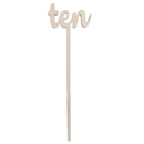 Set of 10 Wooden Table Numbers on Tall Sticks for Wedding Birthday Party