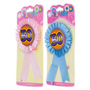 50'' Talking Award Ribbon Rosette Badge Brooch Party Birthday Girl Rosette Badge Pink Blue