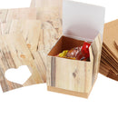 Kraft Brown Heart Rustic Candy Gift Boxes with Rope Wedding Favor Pack of 50