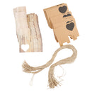 Kraft Brown Heart Rustic Candy Gift Boxes with Rope Wedding Favor Pack of 50