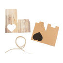 Kraft Brown Heart Rustic Candy Gift Boxes with Rope Wedding Favor Pack of 50