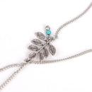 Women Charm Leaf Chain Anklet Bracelet Barefoot Sandal Foot Jewelry Antique Silver