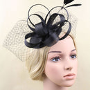 Bride Wedding Feather Fascinator Flower Ribbon Mini Top Hat Hair Clip