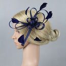 Women Lady Wedding Party Bridesmaid Hair Decor Hair Styling Fascinator Feather Hair Clip Wedding Brooch Pin Accessory Dark Blue