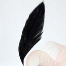 Women Ladies Fashionable Wedding Bridal Prom Mesh Veil Feather Fascinator Hair Clip Hair Decor Accessory Light Pink