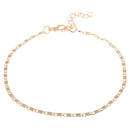 Women Girl Gold Plated Alloy Adjustable Ankle Chain Simple Anklet Bracelet