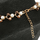 Vintage Faux Pearl Rhinestone Statement Necklace Ring Earring Jewelry Set Gift